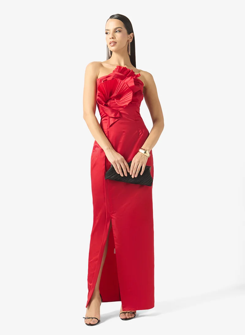 Namshi X  Halter Neck Dress With 3D Floral for Women | Best Price UAE