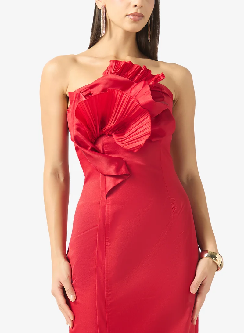 Namshi X  Halter Neck Dress With 3D Floral for Women | Best Price UAE