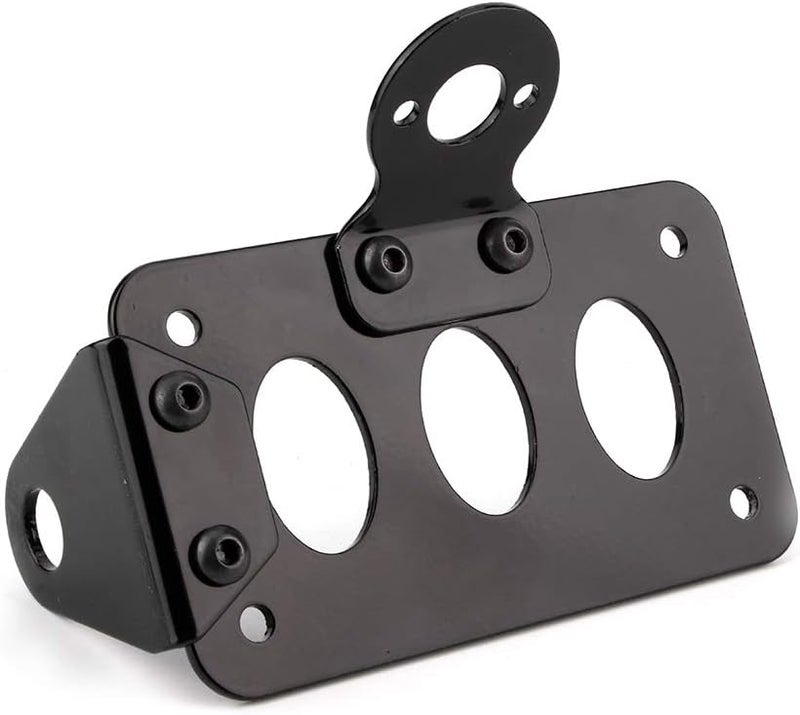 Heavy Duty Black Metal Motorcycle License Plate Holder Tail Light Bracket For Large Displacement Bikes - Image 3