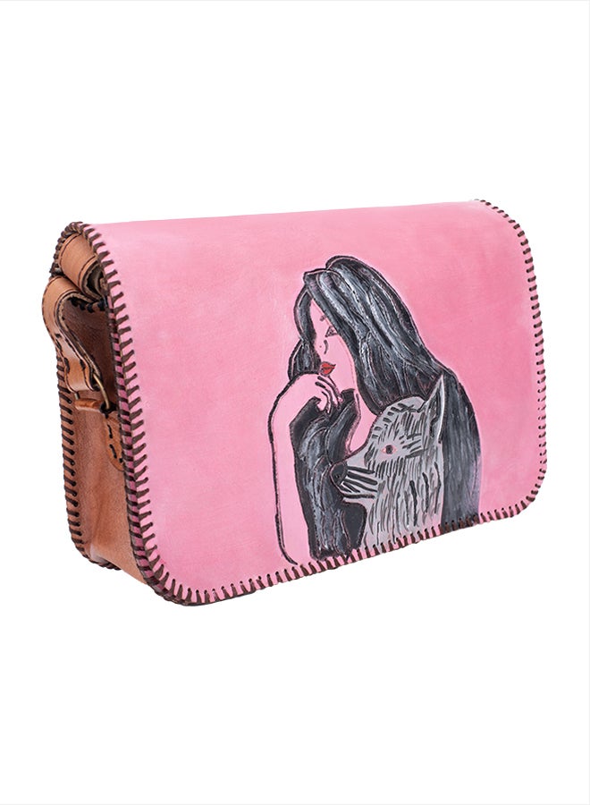 Sheer Fashionable Leather Crossbody Bag - Image 2