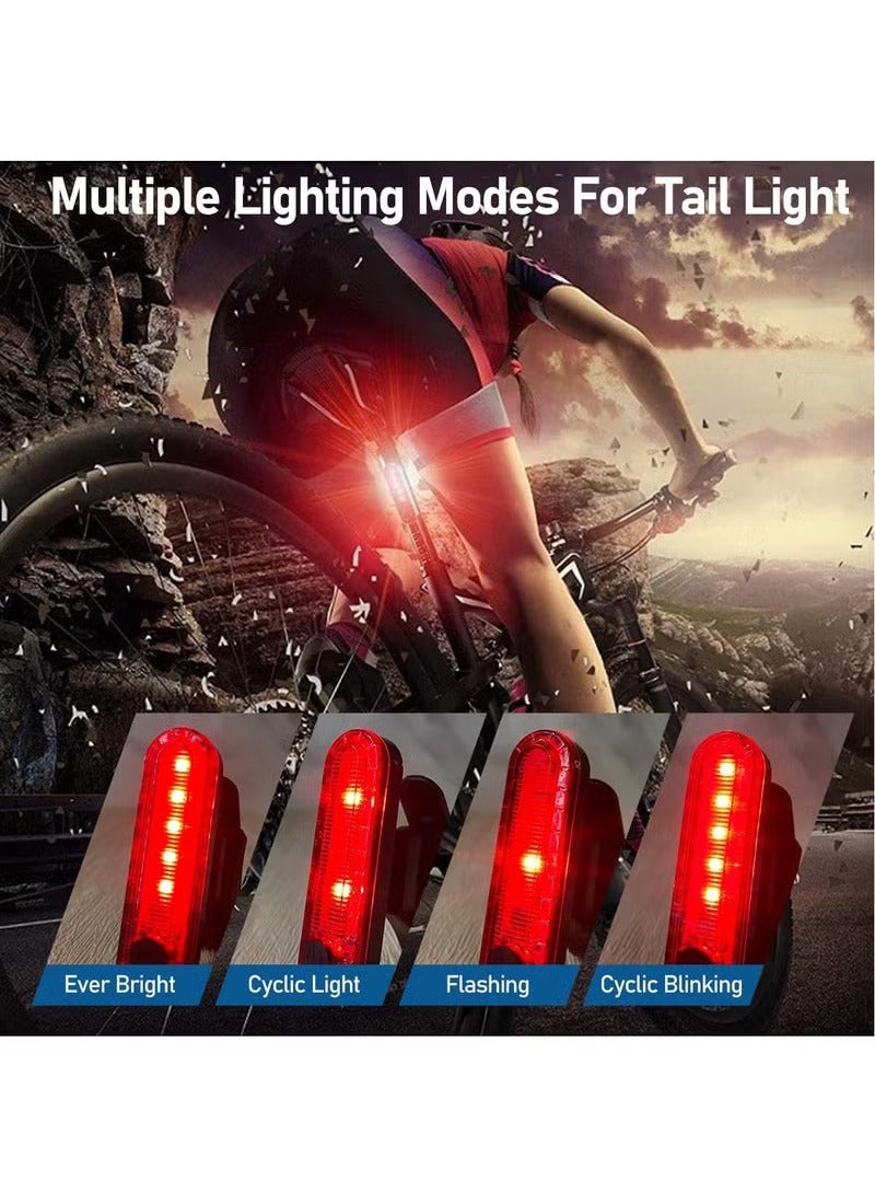 Arabest Rechargeable Solar Bike Lights, Night Ultra Bright Bicycle Lights Headlight and Back Taillight with Electric Bell, Easy to Install Waterproof, Road and Mountain LED Bike Lights (Blue)  - Image 5