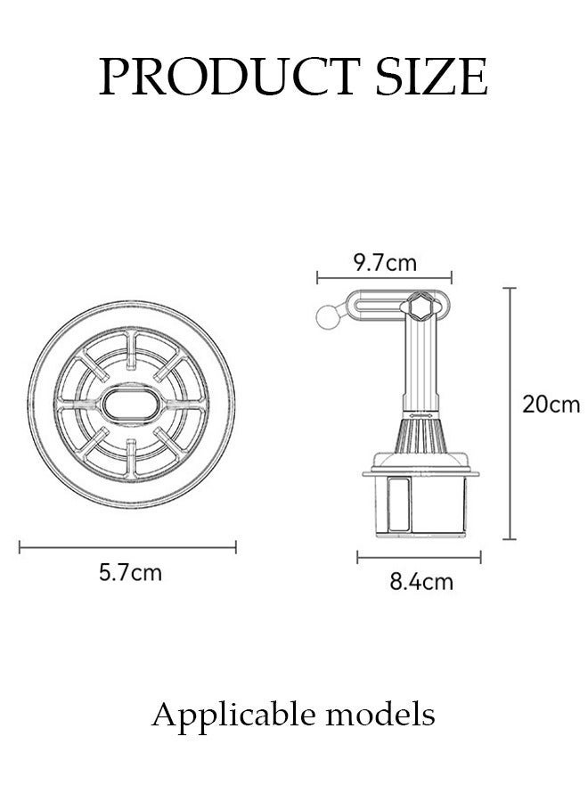 DUNISO Car Cup Phone Holder Adjustable Cup Holder Phone Mount with Wireless Charging for Car Folding Strong Load Bearing Mobile Phone Holder Stand for iPhone 12 13 14 15 and Phone with Magnetic Guide - Image 2