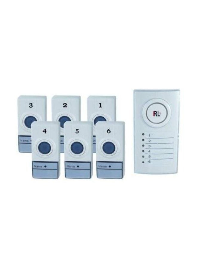 آر إل طقم جرس باب لاسلكي بست مناطق - جرس باب رقمي 6 في 1 بتقنية توفير الطاقة، مقاس 11.4 بوصة، وفتحات اسم قابلة للتخصيص - Image 1