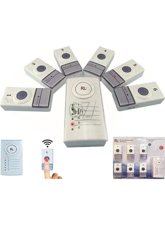 آر إل طقم جرس باب لاسلكي بست مناطق - جرس باب رقمي 6 في 1 بتقنية توفير الطاقة، مقاس 11.4 بوصة، وفتحات اسم قابلة للتخصيص - Image 2