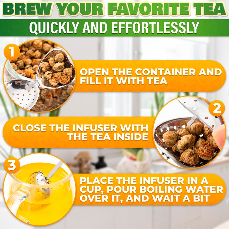 KETAR 10 Pcs Heart Tea Infuser for Loose Leaf Tea Steeper â€“ Rust-Resistant Stainless Steel Strainers with Secure Clasp, Easy Brewing Design, Keeps Loose Leaves Contained | Suitable for Parties & Gifting - Image 5