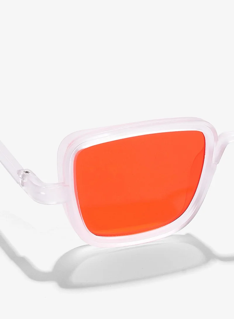 Haute Sauce Orange Lens White Wayfarer Sunglasses