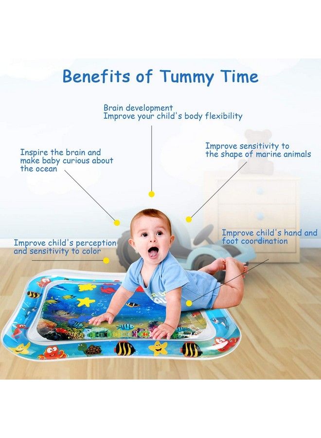 MOBDESK Inflatable Tummy Time Leakproof Fun Activity Indoor And Outdoor Water Play Mat For Baby (Bluepack Of 1) - Image 3