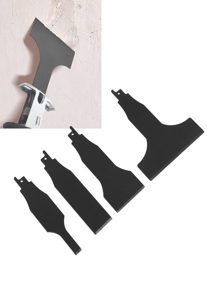 Garosa Tile Grout Cleaner - Reciprocating Saw Scraper Blades (4PCS, High-Carbon Steel, Sizes 10mm/30mm/50mm/100mm) for Adhesive Removal, Gaps Scraping, and Surface Cleaning - Black - Image 5