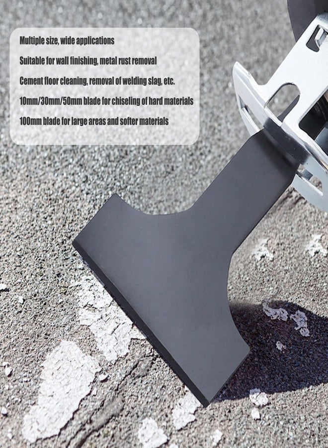 Garosa Tile Grout Cleaner - Reciprocating Saw Scraper Blades (4PCS, High-Carbon Steel, Sizes 10mm/30mm/50mm/100mm) for Adhesive Removal, Gaps Scraping, and Surface Cleaning - Black - Image 3