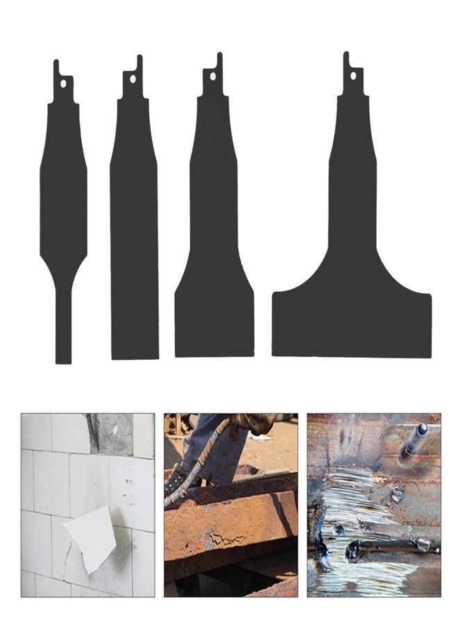 Garosa Tile Grout Cleaner - Reciprocating Saw Scraper Blades (4PCS, High-Carbon Steel, Sizes 10mm/30mm/50mm/100mm) for Adhesive Removal, Gaps Scraping, and Surface Cleaning - Black - Image 4