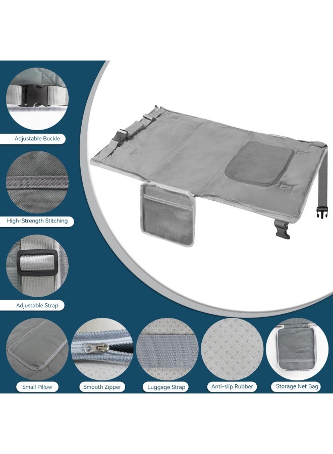 Bukela Toddler Airplane Bed and Travel Bag 2 in 1, Portable Airplane Seat Extender for Kids, Adjustable Footrest Baby Flight Must Haves for Infant Sleeping, Carry On Overnight Bag for Women (Gray) - Image 2