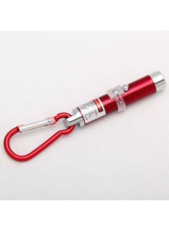 LED flashlight headlamp with red laser, red color