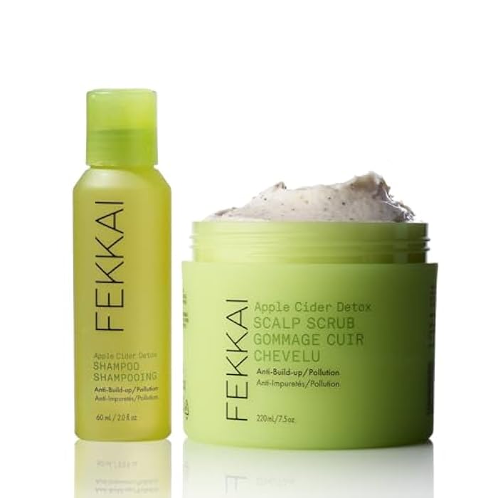 FEKKAI Apple Cider Detox Hair Recovery Duo - Includes Shampoo (2 oz) + Clarifying Scrub (7.5 oz) - Free of Sulfates, Parabens, Phthalates - Vegan, Cruelty-Free - Image 1
