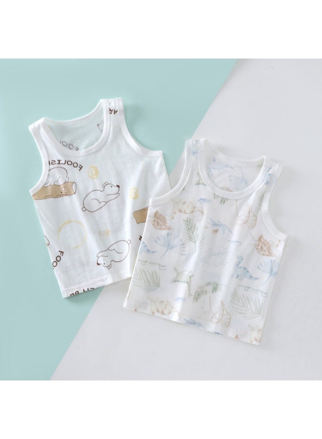 Baby's Small Vest Summer Pure Cotton Thin Sleeveless Sling Baby Bottoming Children's Boneless Vest For Boys And Girls Summer