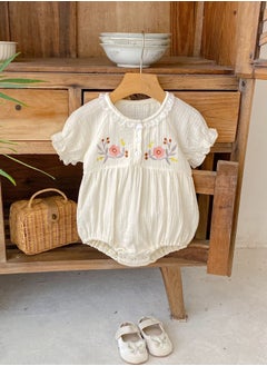 Bafanou ‌Bafanou Summer Floral Baby Girls Romper Newborn Embroidered Playsuit Outfit Soft 0-24M Clothes  - Image 5