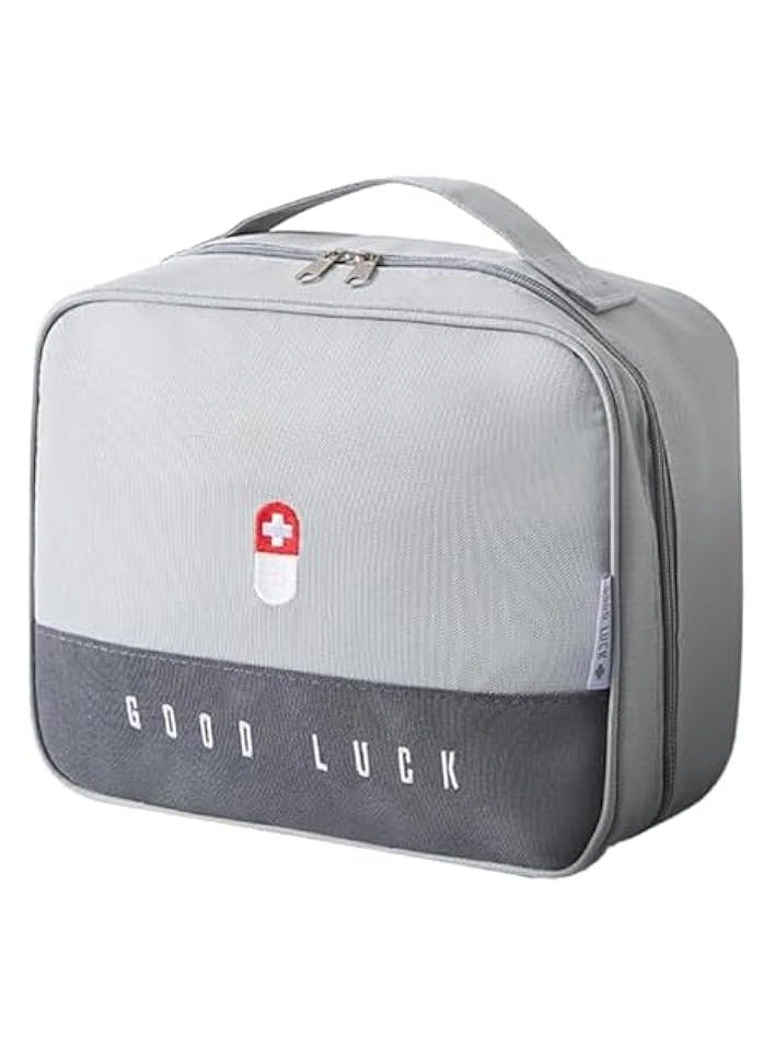 erorex First Aid Bags, Gray Polyester Home Emergency Medical Kit, Family Medicine Bag,Travelling Camping Car Workplace Kit Bags, Indoor & Outdoor Cosmetic Organizer - Image 1