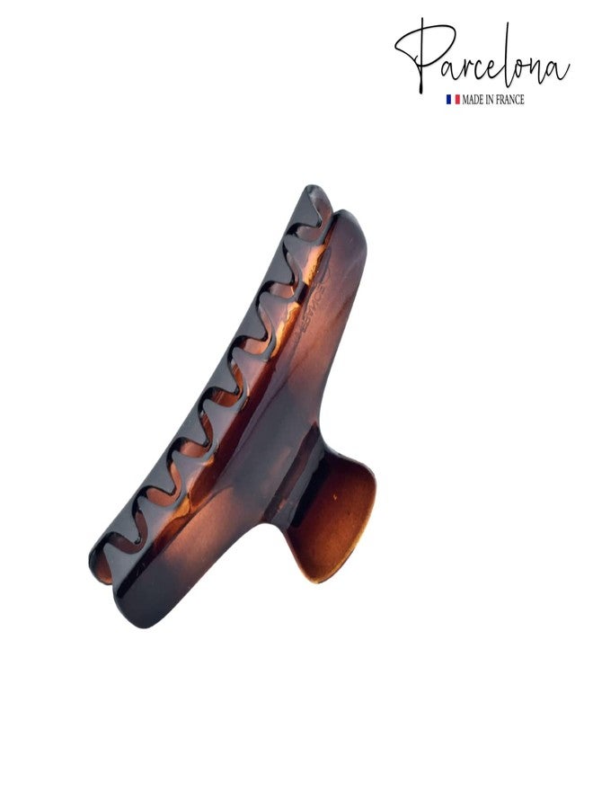 Parcelona French Flat Small Tortoise Brown Shell Narrow Salon Jaw Hair Claw Clip Clutcher Clamp - Image 2