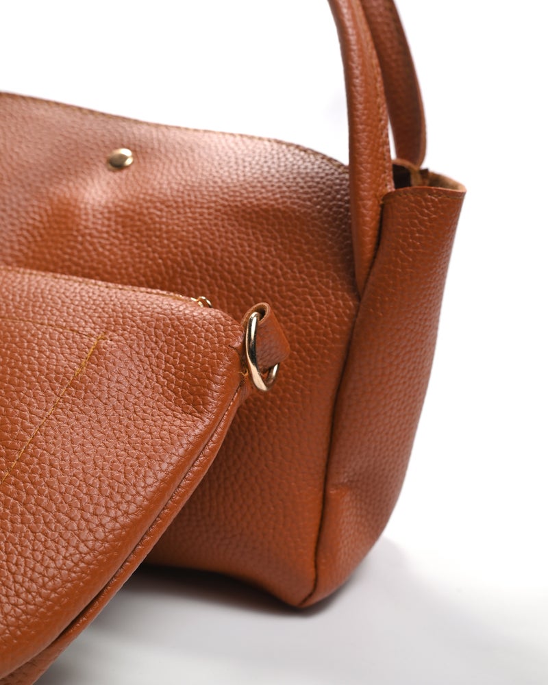 شنطة صغيرة جلد عصرية بمقبض مزدوج - Image 2