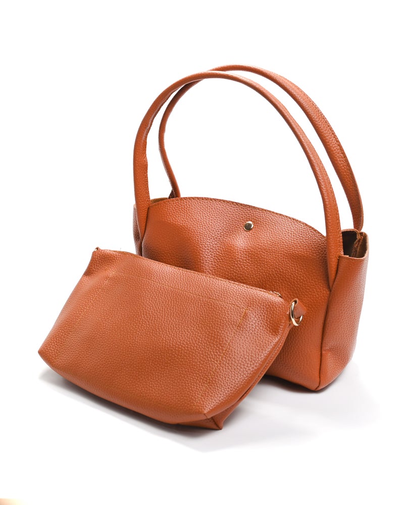 شنطة صغيرة جلد عصرية بمقبض مزدوج - Image 1