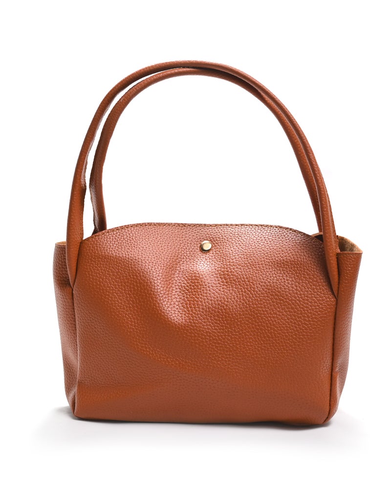 شنطة صغيرة جلد عصرية بمقبض مزدوج - Image 3