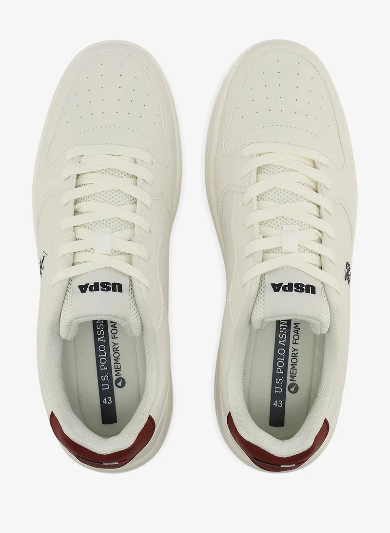 U.S. Polo Assn. white Men's White Sneakers - Lightweight, Breathable and Comfortable Shoes for Men | Best Price UAE