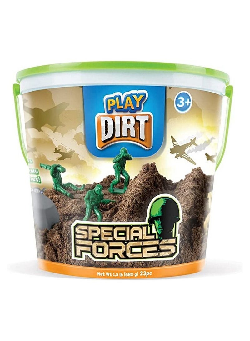 PLAY DIRT Play Dirt Special Forces Bucket Unique Kinetic Dirt Like Sand For Burying and Digging Fun  - Image 1