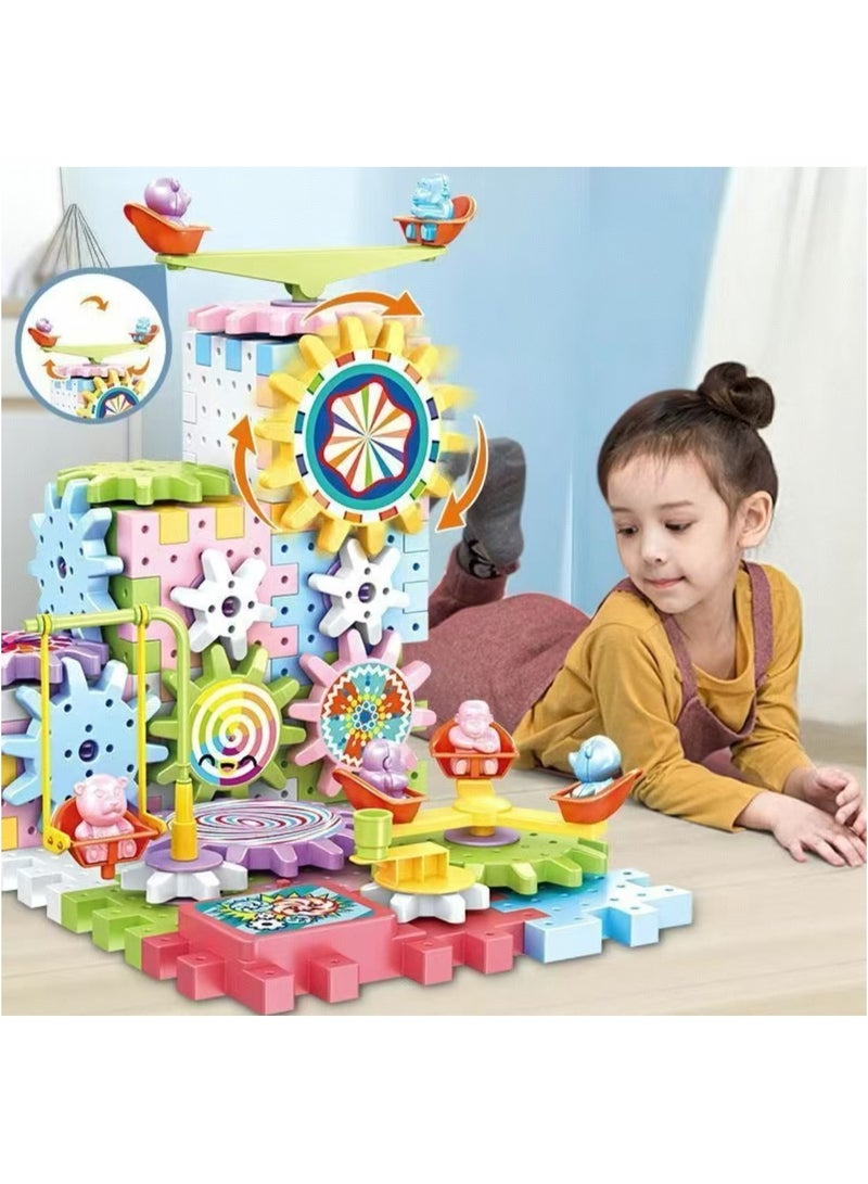 180 piece electric gear toy building block set, suitable for children and toddlers, suitable for interlocking building blocks between children and toddlers - Image 2