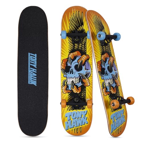 VOYAGER Tony Hawk 31 inch Skateboard Tony Hawk Signature Series 1 9ply Maple Deck Skateboard for Cruising Carving Tricks and Downhill SkullClawsWings - Image 1