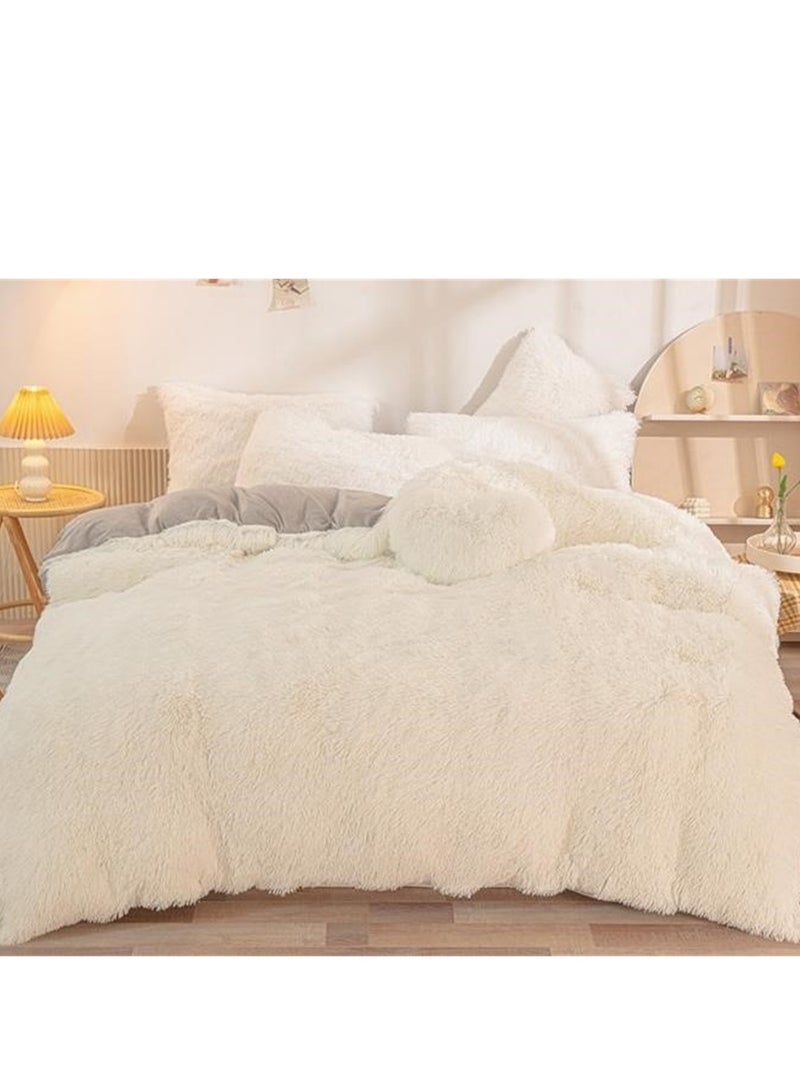 4pcs bedding set 2 pillowcases 1 quilt cover 1 bed sheet four-piece set with creative and fashionable styling warm mink plush - Image 2