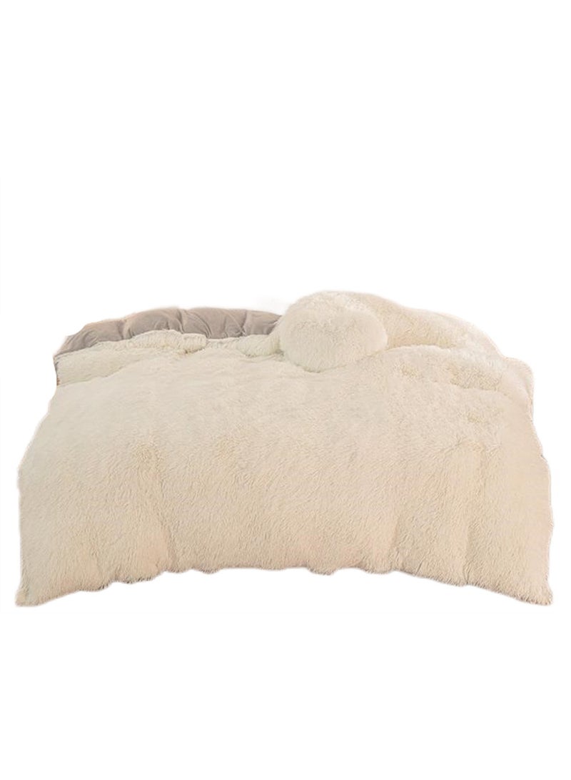 4pcs bedding set 2 pillowcases 1 quilt cover 1 bed sheet four-piece set with creative and fashionable styling warm mink plush - Image 1