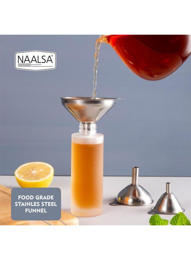 NAALSA CROWN 3pc Funnels Set Small/Medium/Large Food Grade Stainless Steel funnel for oil dispenser for Ghee, Liquids, Essential Oils, Powder funnel for kitchen use - Image 4
