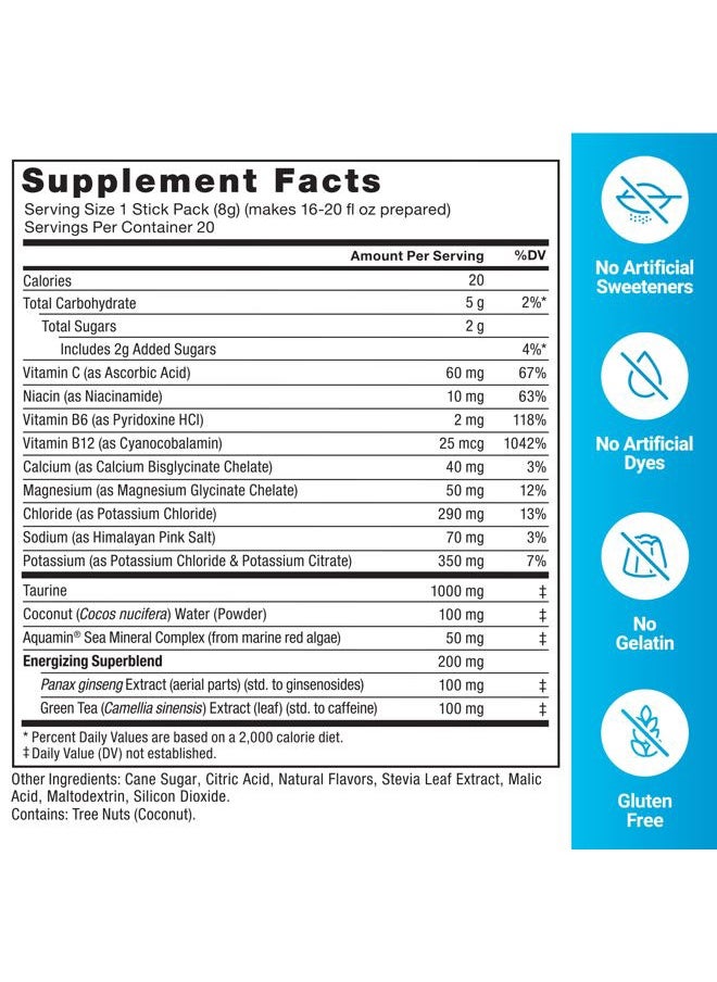 Force Factor FORCE FACTOR Liquid Labs Energy Drink, Electrolytes Powder, Hydration Packets to Boost Energy & Focus, 5 Essential Electrolytes, Vitamins, Minerals, & Antioxidants, Fruit Punch Flavor, 20 Stick Packs  - Image 5