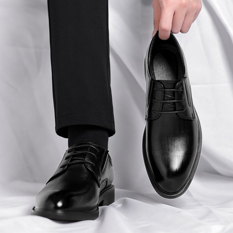 Wenzhou Leather Shoes Men'S Four Seasons Men'S Shoes Inner Height Increasing Leather Shoes Men'S Business Dress Casual Leather Shoes Wedding Groom Shoes - Image 4