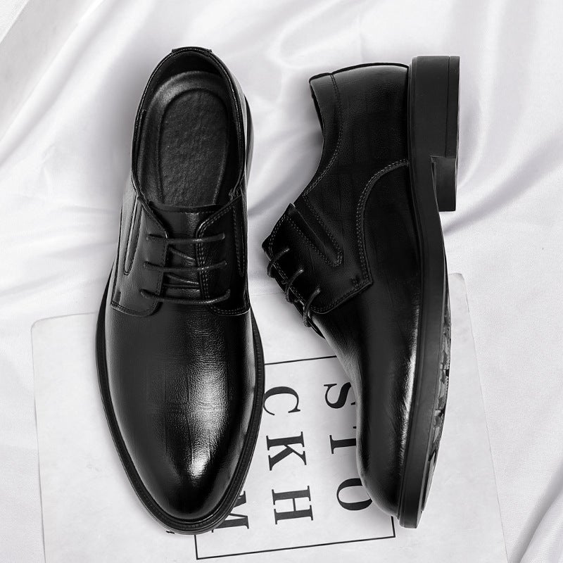 Wenzhou Leather Shoes Men'S Four Seasons Men'S Shoes Inner Height Increasing Leather Shoes Men'S Business Dress Casual Leather Shoes Wedding Groom Shoes - Image 3