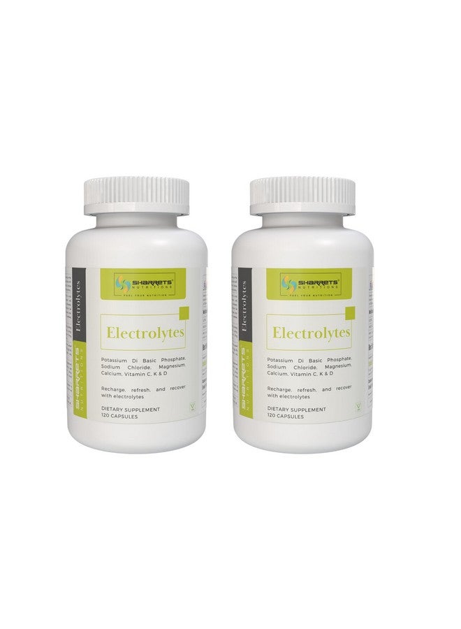 Sharrets Electrolytes Capsules (2 X 120)-Essential Minerals (K,P, Na,Cl, Mg,Ca) And Vitamins C, D, & K2- For Optimal Energy & Hydration. - Image 1