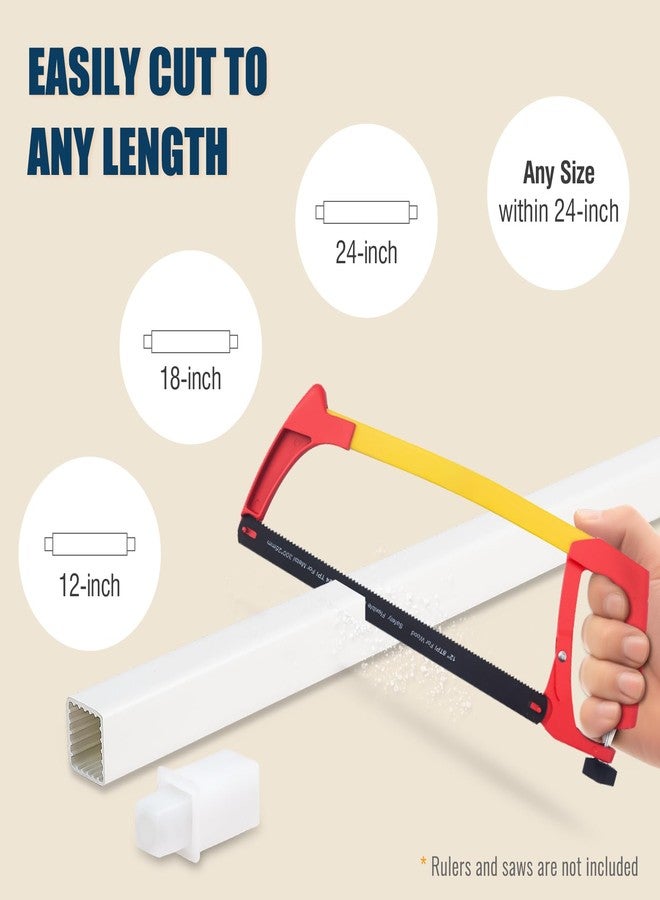KYQEE 24-Inch Adjustable Towel Bar Replacement Rod - Easy to Cut & Fit, Spring-Loaded Plastic Towel Bar for Ceramic Holder, Rustproof & No-Drill Installation, Vintage Bathrooms & Rental Homes Friendly - Image 2