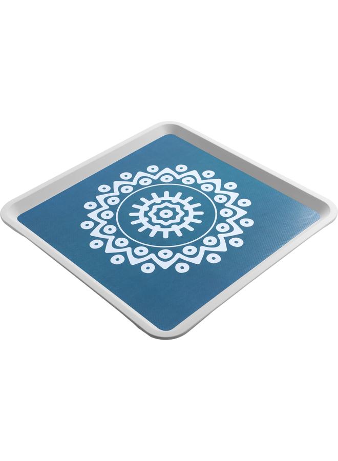 Alsaif Plastic Serving Tray 32 Cm Square Blue - Image 1