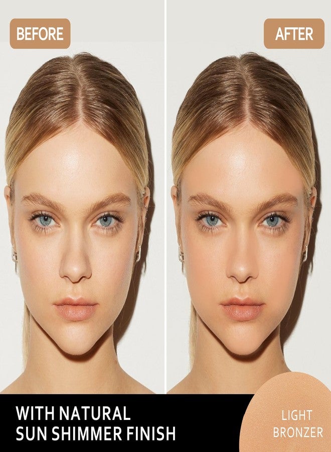 FV Bronzer Powder Long Lasting, Waterproof & Buildable Silky Bronzing Powder, Sunkissed Glow Makeup Finish, Talc-Free Bronzers for Women, Light Bronzer, 0.28oz - Image 2