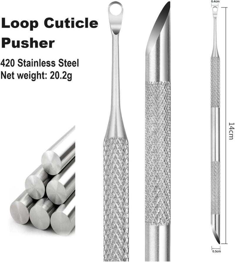 Double-headed dead skin push manicure pretreatment tool (with 100/180 mesh sandpaper) - Image 2