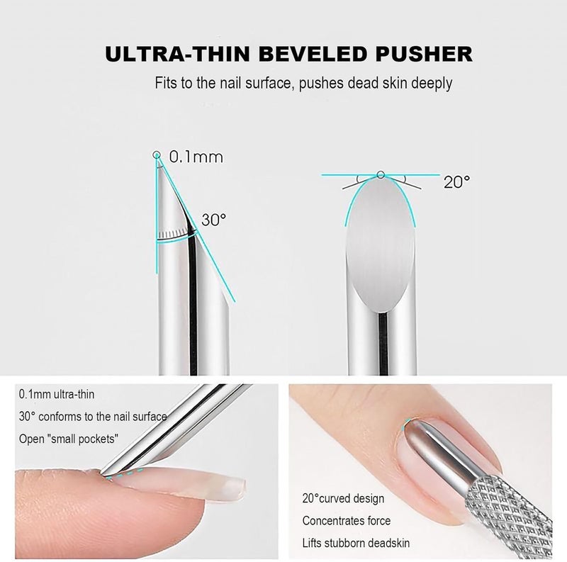 Double-headed dead skin push manicure pretreatment tool (with 100/180 mesh sandpaper) - Image 4