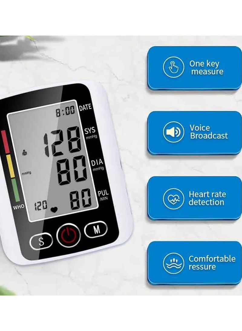 Eworld - Digital Upper Arm Blood Pressure Monitor, Professional Heartbeat Tonometer with Adjustable Cuff, Accurate Readings, IHB Detection and Memory for 2 Users (99 Sets), Portable Health Care Device for Home Use - Image 1