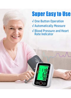 Eworld Digital Upper Arm Blood Pressure Monitor, Professional Heartbeat Tonometer with Adjustable Cuff, Accurate Readings, IHB Detection and Memory for 2 Users (99 Sets), Portable Health Care Device for Home Use  - Image 4