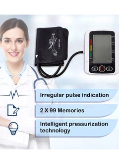 Eworld Digital Upper Arm Blood Pressure Monitor, Professional Heartbeat Tonometer with Adjustable Cuff, Accurate Readings, IHB Detection and Memory for 2 Users (99 Sets), Portable Health Care Device for Home Use  - Image 5