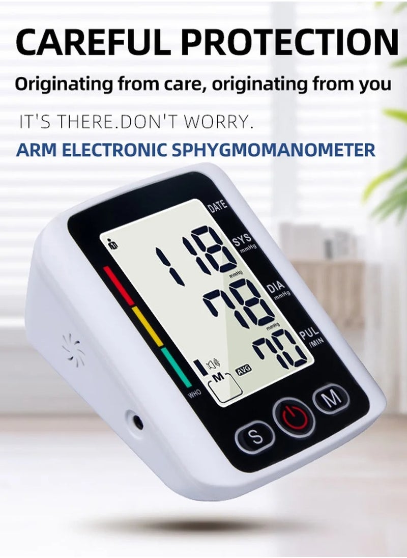 Eworld - Digital Upper Arm Blood Pressure Monitor, Professional Heartbeat Tonometer with Adjustable Cuff, Accurate Readings, IHB Detection and Memory for 2 Users (99 Sets), Portable Health Care Device for Home Use - Image 1