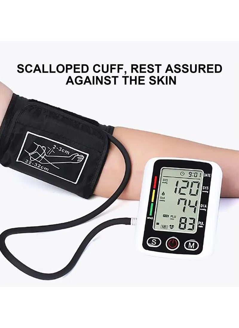 Eworld - Digital Upper Arm Blood Pressure Monitor, Professional Heartbeat Tonometer with Adjustable Cuff, Accurate Readings, IHB Detection and Memory for 2 Users (99 Sets), Portable Health Care Device for Home Use - Image 1