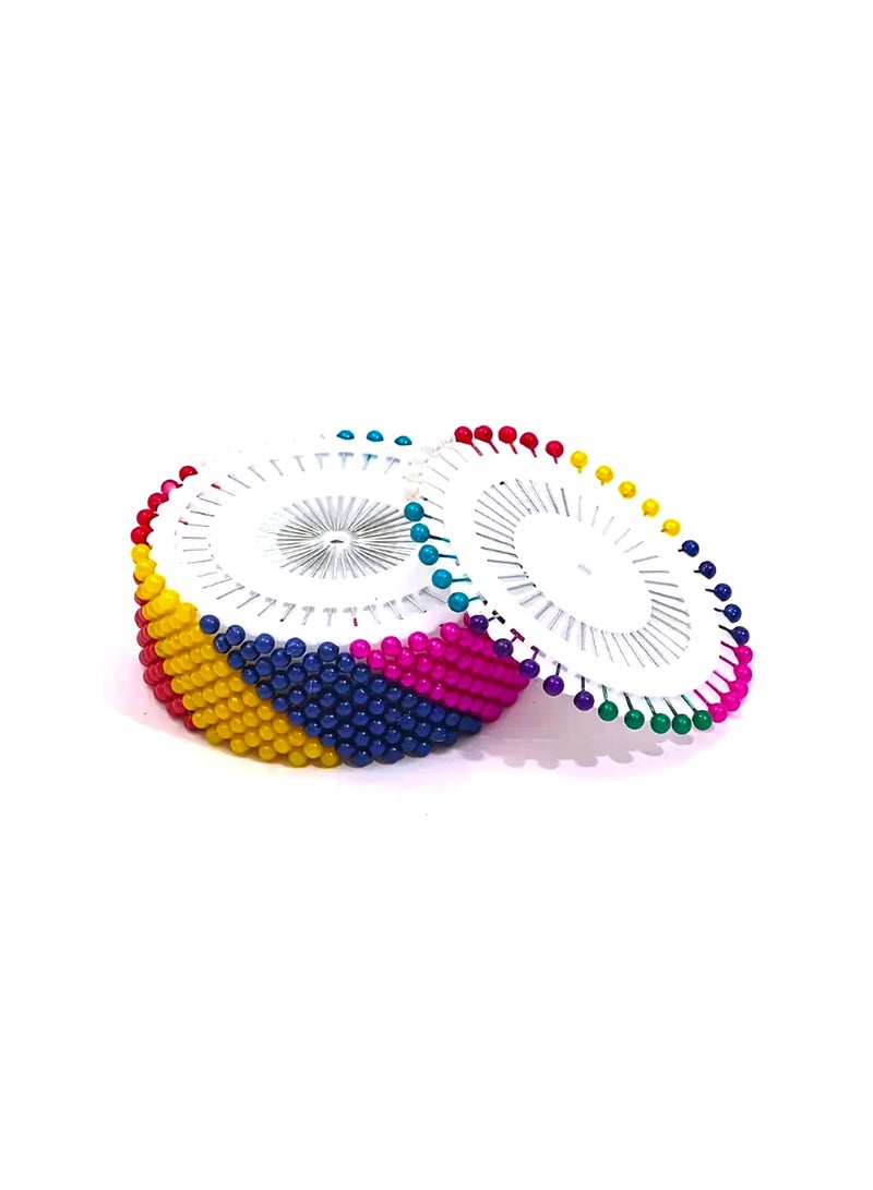 480 Pcs Dressmaker Pins – Multi-Colored Sewing Pins with Round Plastic Heads for Tailoring, Quilting, Crafts & DIY Projects - Image 1