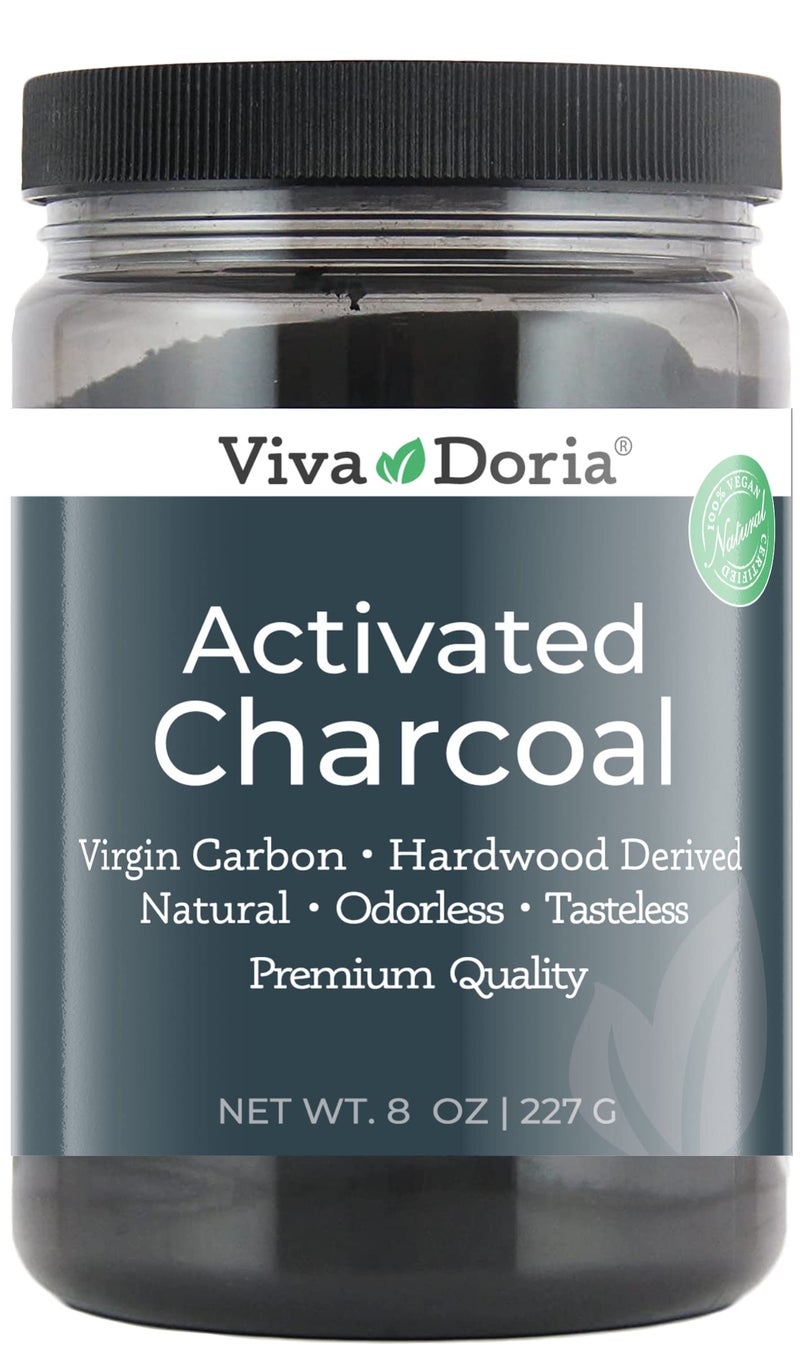 Virgin Activated Charcoal Powder Hardwood Derived Food Grade 8 Oz