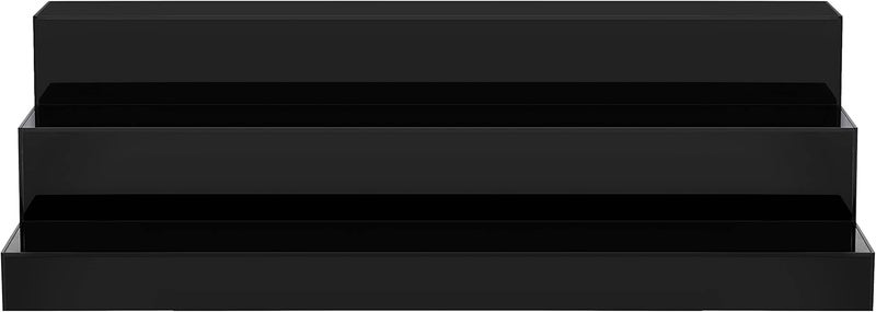 TPGP CiaoHER Large Acrylic Wine Liquor Bottle Rack 3 Tier Black Countertop Riser Display - 2 Pack - Image 3