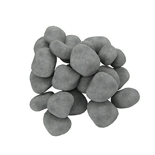 Hmleaf 24 PCS Fireplace Ceramic Pebbles for Firepits or Fireplaces or Stoves in Gray - Image 2