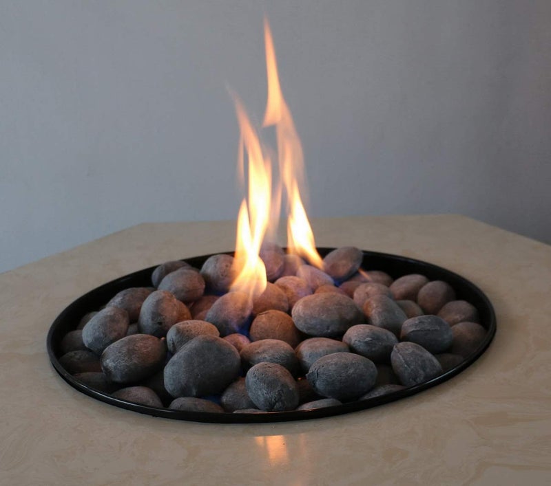 Hmleaf 24 PCS Fireplace Ceramic Pebbles for Firepits or Fireplaces or Stoves in Gray - Image 3